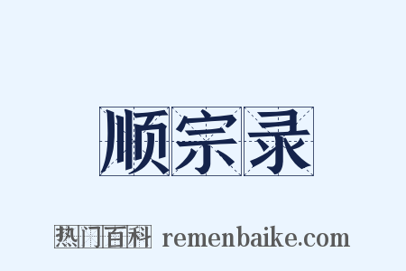 顺宗录是什么意思的图片